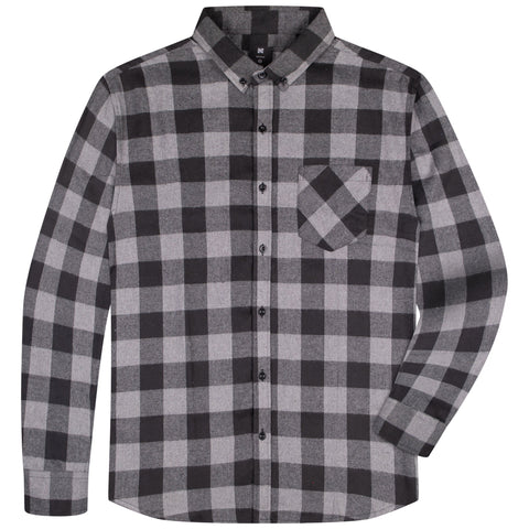 Default Flannel Long Sleeve Shirts Big And Tall Heavy Jacket For Men - Red/Black