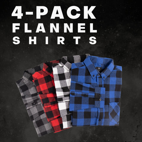 Default Flannel Long Sleeve Shirts Big And Tall Heavy Jacket For Men - Blue/Black