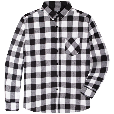 Default Flannel Long Sleeve Shirts Big And Tall Heavy Jacket For Men - Red/Black